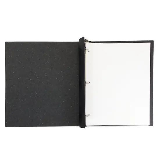 JAM Paper 0.75" Italian Leather 3-Ring Binder Black {6}