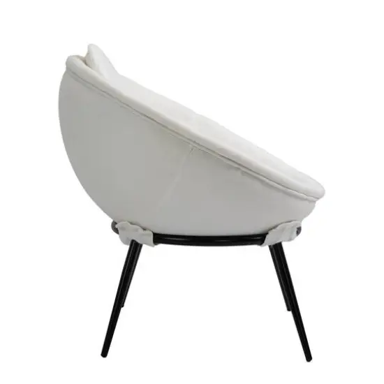 Hello Honey&reg; Vintage Upholstered Cup Accent Chair White {13}