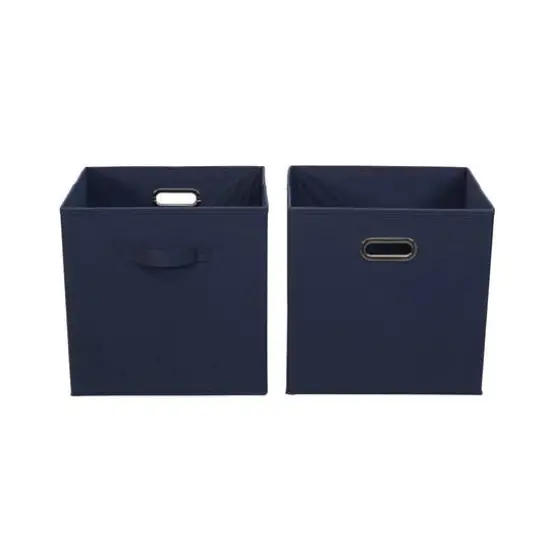 2 Pack Household Essentials 13" Fabric Storage Bins Navy {1}
