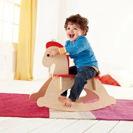 Hape Rock & Ride Beige Wooden Rocking Horse {7}