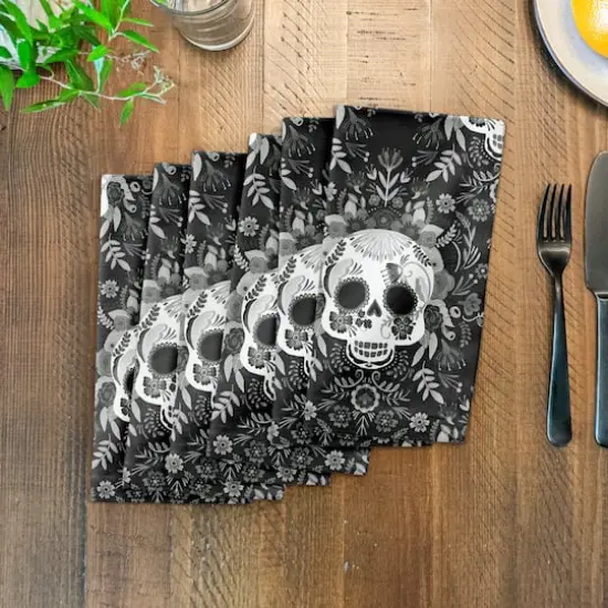 Sugar Skull Pattern 10" x 10" Cotton Twill Napkin {4}