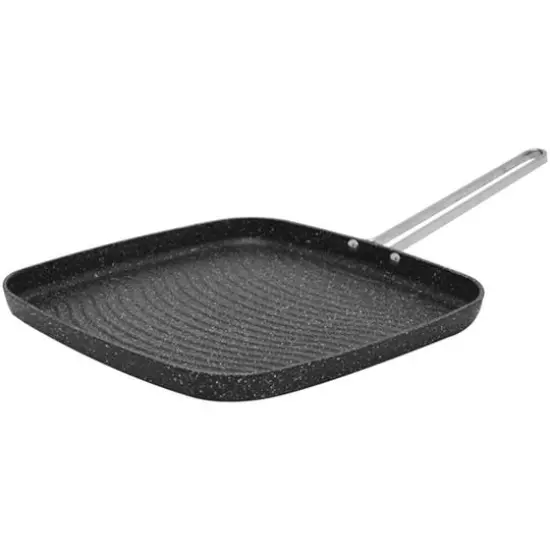 THE ROCK by Starfrit 10" Grill Pan With Stainless Steel Wire Handle {5}