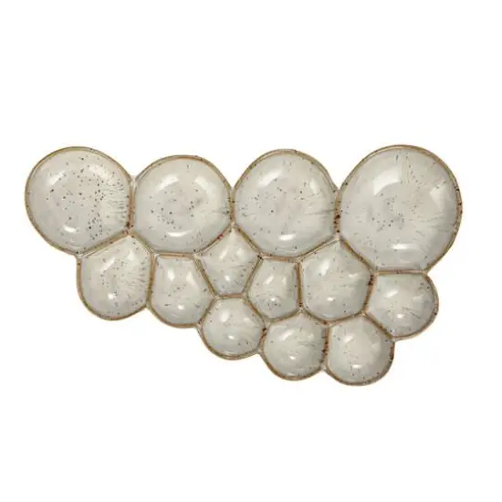 Hello Honey&reg; White Speckled 13-Section Stoneware Dish {7}