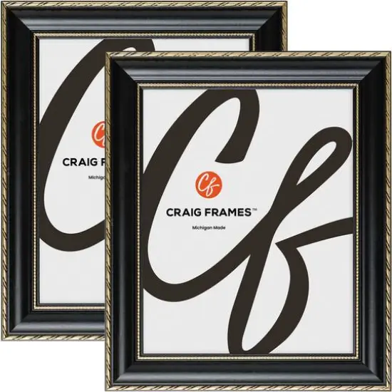 2 Pack Craig Frames Victoria Black & Gold Picture Frame {1}