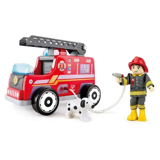 Hape Wood Fire Truck Playset {1}
