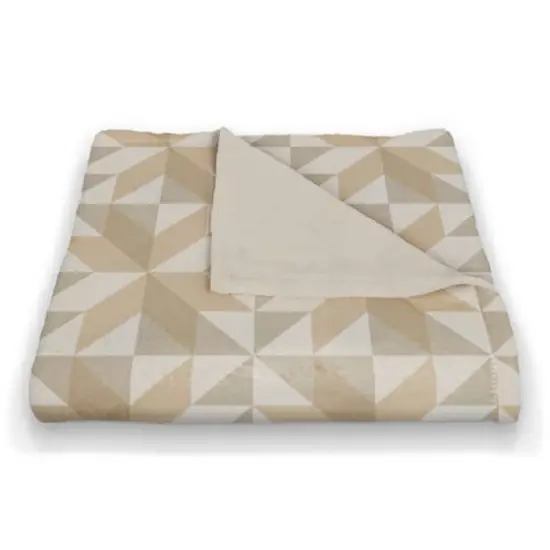 Neutral Barn Star Pattern Coral Fleece Blanket {3}