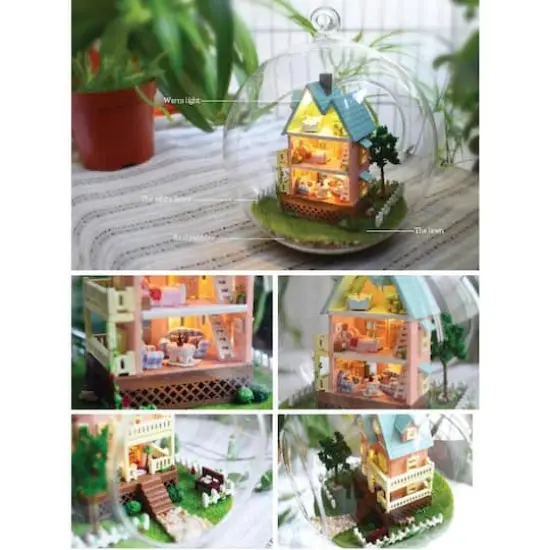 Wizardi Miniature Roombox Mini House Dollhouse Kit {5}