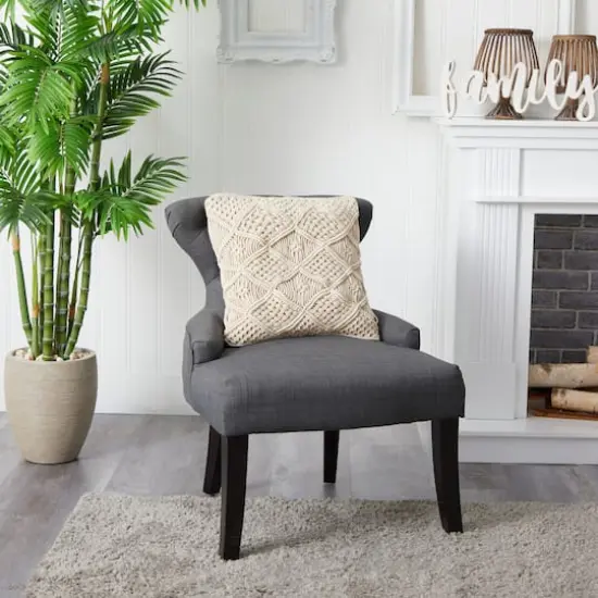 18" Bohemian Cross Woven Macram&eacute; Pillow Cover {7}