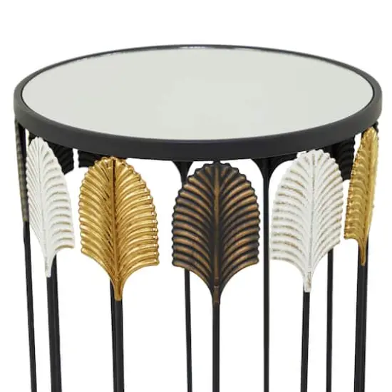 Black Metal Contemporary Accent Table Set {4}