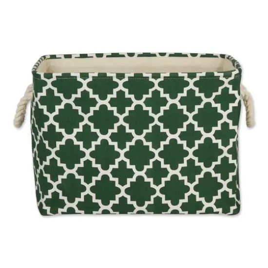 DII&reg; Medium Rectangle Polyester Lattice Bin Hunter Green {7}