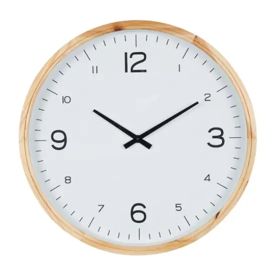23" Light Brown Framed Wall Clock {1}