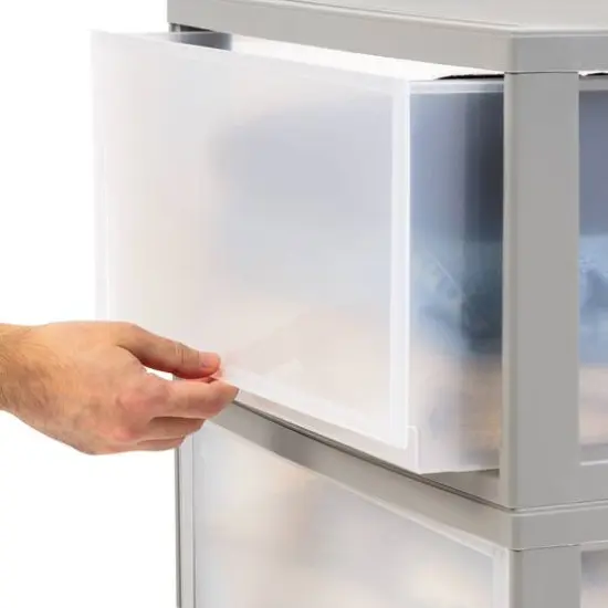 IRIS&reg; 47qt. Gray & Clear Stacking Storage Drawers, 2ct. {9}