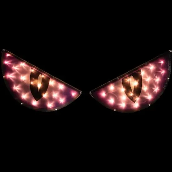 42" Lighted Purple & Black Eyes Halloween Window Silhouette Decoration {3}