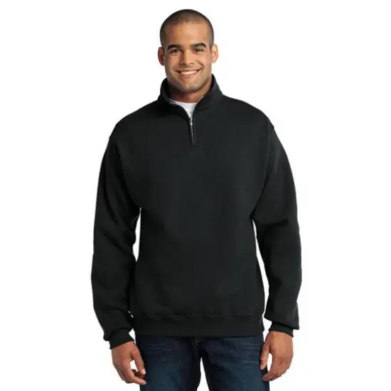 JERZEES&reg; NuBlend&reg; 1/4-Zip Cadet Collar Sweatshirt Black {4}