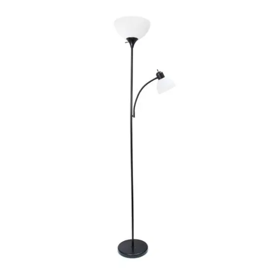 Creekwood Home Essentix 71.5" 2 Light Metal Floor Lamp Black {1}