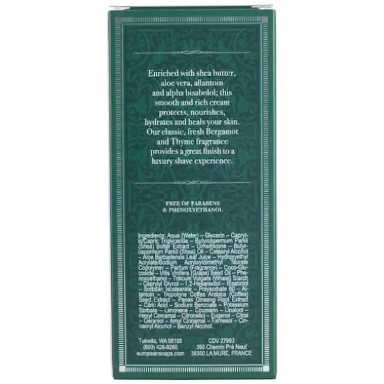 European Soaps Bergamot & Thyme Men's After-Shave Balm with Shea, 75mL {4}