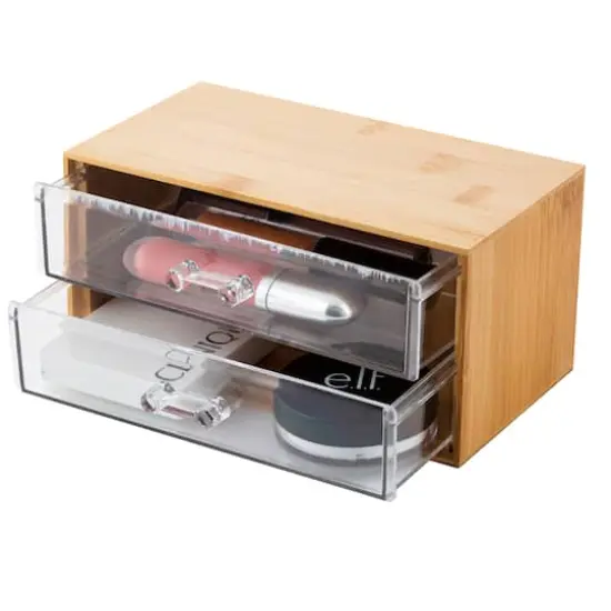 Simplify Bamboo 2-Tier Cosmetic & Jewelry Chest {6}