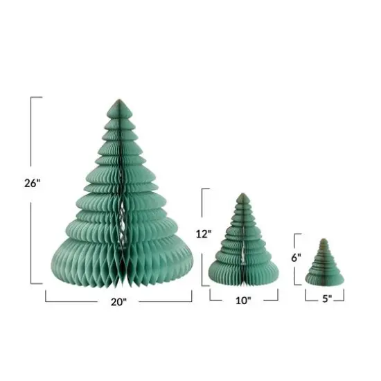 Hello Honey&reg; Turquoise Handmade Recycled Paper Folding Honeycomb Tree Set with Glitter {5}