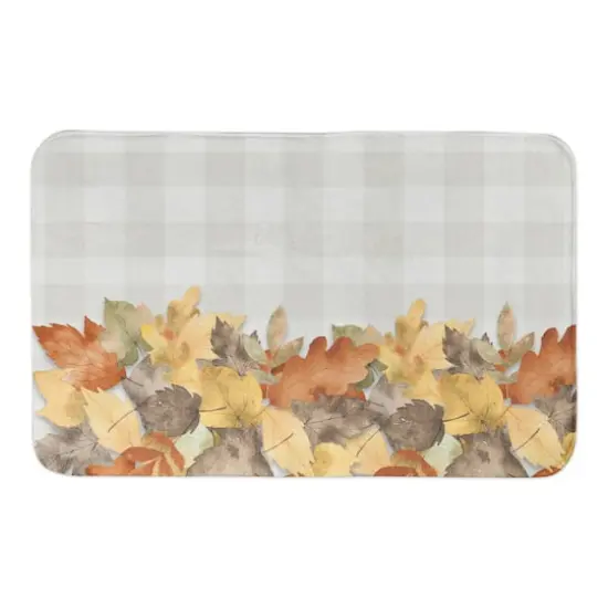 Fall Leaves Check Bath Mat {1}