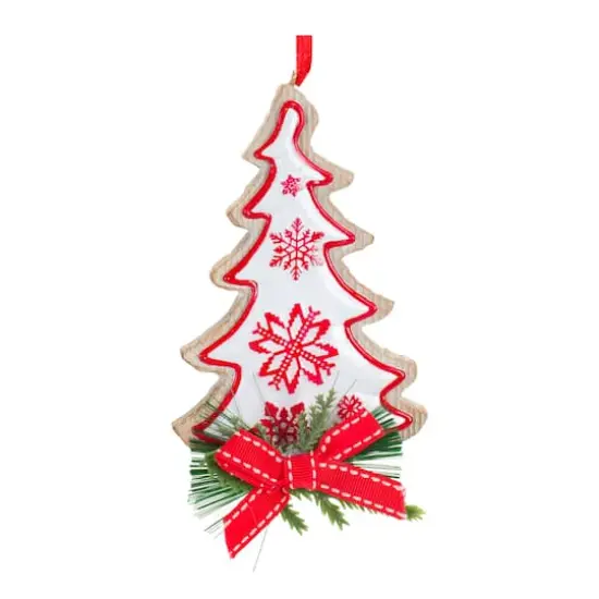 6 Pack Red & White Christmas Icon Ornaments {5}
