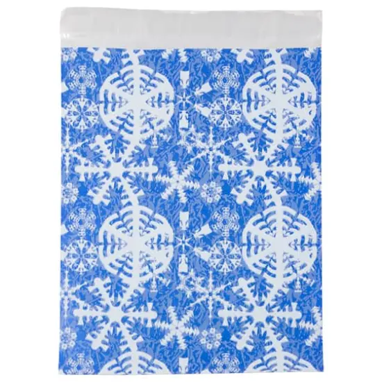 JAM Paper Blue & White Snowflakes Open End Catalog Premium Foil Envelopes {5}
