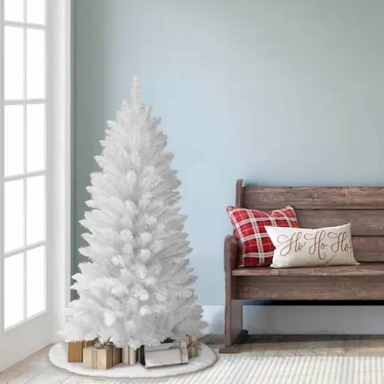 4ft. Unlit White Carson Artificial Pine Tree {4}