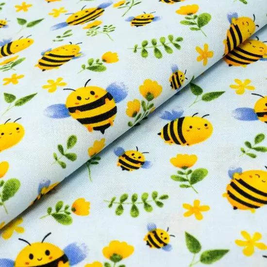 SINGER Smiley Bees Cotton Fabric {3}
