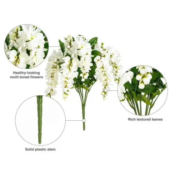 Artificial White Wisteria Bush {8}