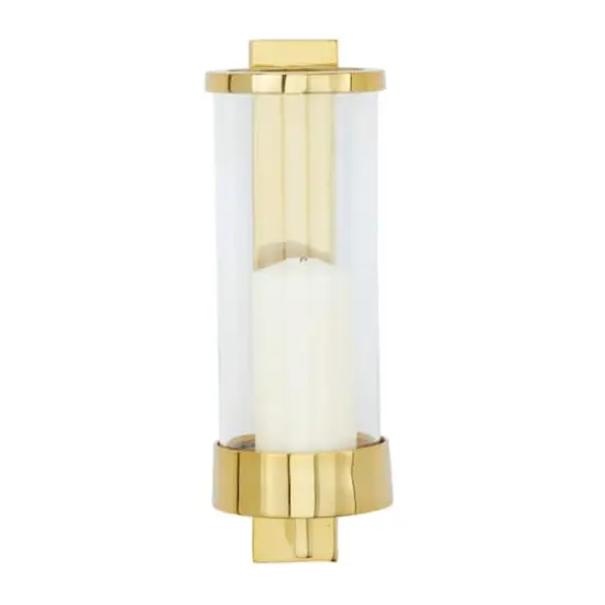 Gold Aluminum Contemporary Wall Sconce, 16" x 5" x 7" {1}