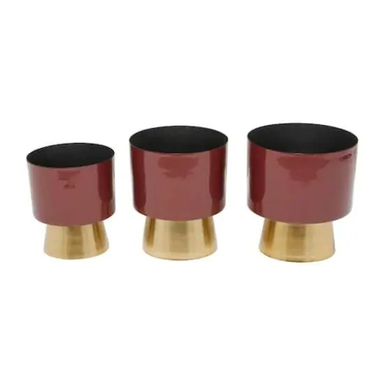 Red Modern Planter, Set of 3" 11", 10", 9" {4}