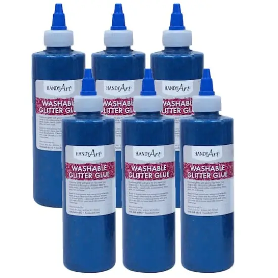 Handy Art&reg; 8oz. Washable Glitter Glue, 6ct. Blue {1}