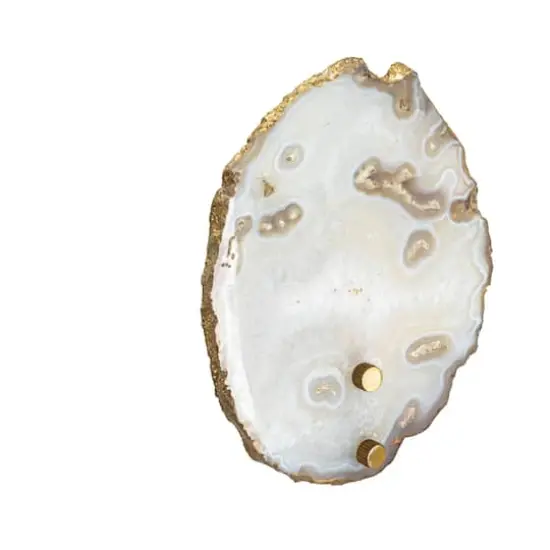 Hello Honey&reg; 6" Natural & Brass Finish Agate & Metal Wall Lamp {1}