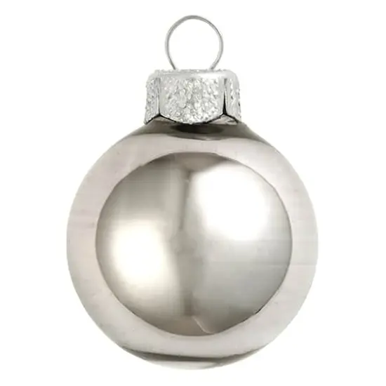 Whitehurst 6ct. 4" Shiny Glass Ball Ornaments Silver Shiny {1}