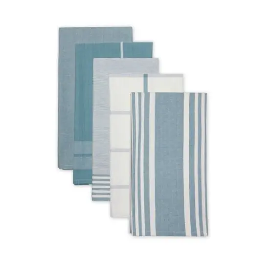 DII&reg; Classic Oversized Woven Dishtowels Set Smoke Blue {4}