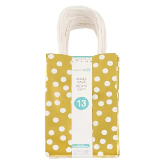 Small Gold & White Polka Dot Gift Bag Value Pack by Celebrate It&trade; {4}
