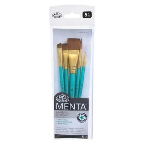 Royal & Langnickel&reg; Menta&trade; Round & Wash Synthetic Acrylic 5 Piece Brush Set {1}