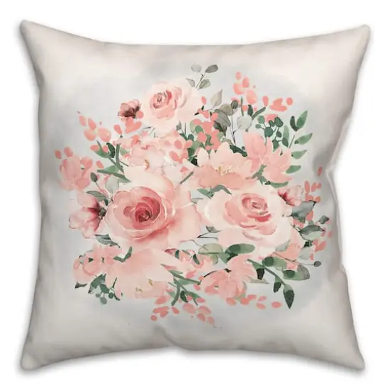 Pink Bouquet Throw Pillow {1}