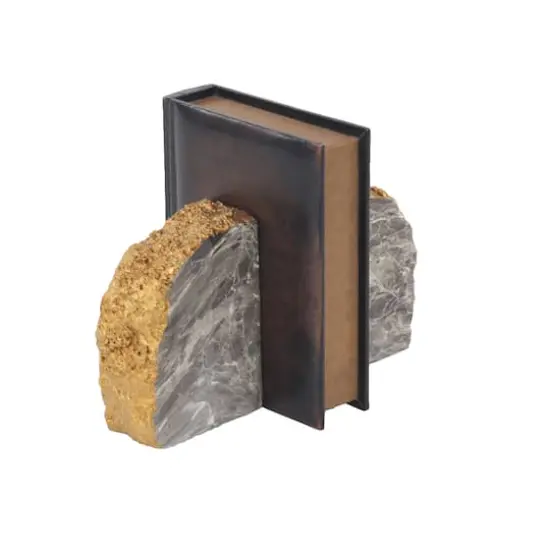 CosmoLiving by Cosmopolitan 7" Gray Glam Stone Bookends, 2ct. {3}