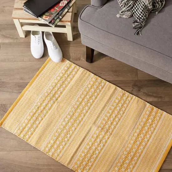 DII&reg; Honey Gold Dobby Stripe Hand-Loomed Rug, 2ft. x 3ft. {6}