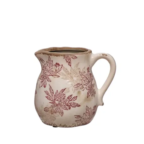 6.25" Floral Crackle Ceramic Pitcher by Ashland&reg; {1}