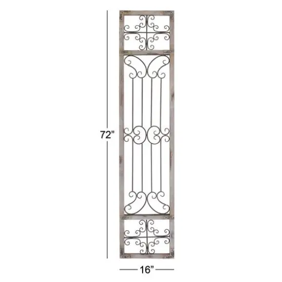 72" Gray Metal Traditional Ornamental Wall Decor {7}