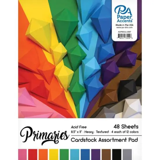 PA Paper&trade; Accents Primaries Heavy Cardstock Paper Pad, 8.5" x 11" {1}