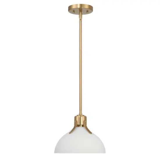 Hello Honey&reg; Delano Gold & White Industrial Metal & Etched Glass Ceiling Light {11}