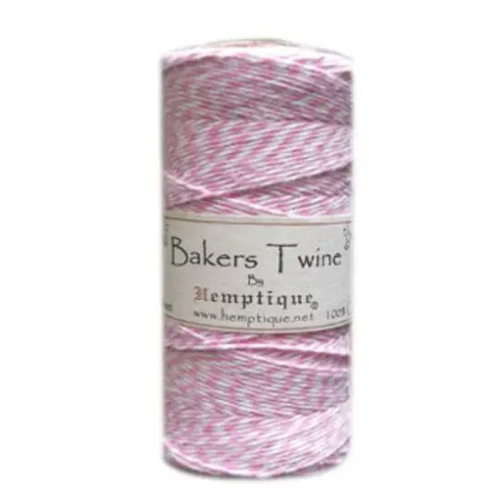 Hemptique&reg; Bakers Twine Spool Light Pink and White {1}