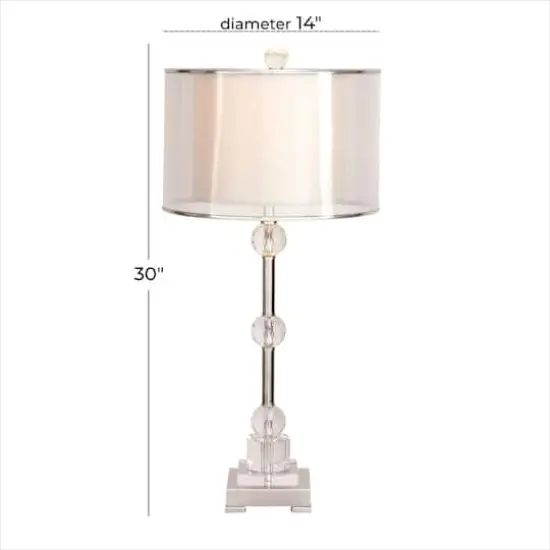Silver Metal Glam Table Lamp, 30" x 14" x 14" {5}