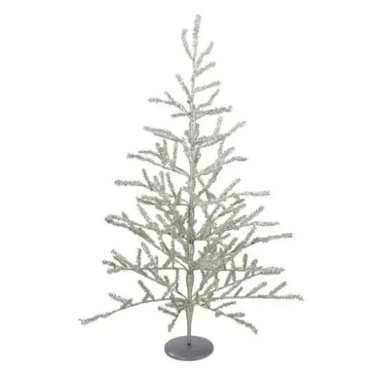 3ft. Unlit Champagne Tinsel Artificial Christmas Twig Tree {1}