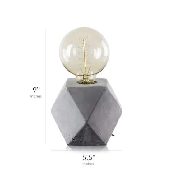 Geometric Hexagon Concrete Cement Accent Table Lamp {8}
