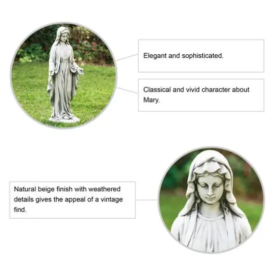 Glitzhome&reg; 30" Blessed Mother Mary Garden Statue {9}