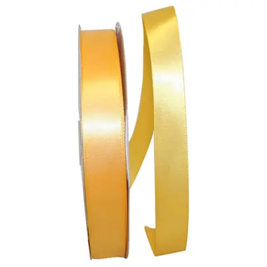 JAM Paper 7/8" x 100yd. Satin Single Face Ribbon Yellow Gold {1}