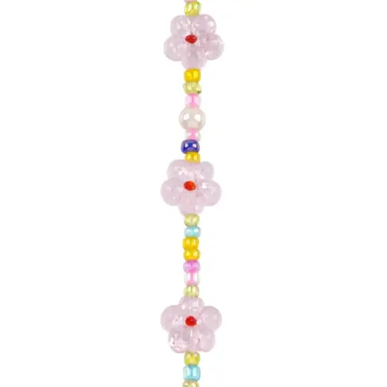 Pink Flower Lampwork Glass Bead Mix by Bead Landing&trade; {1}